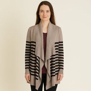 Red Brand Colorblock Cardigan | Black, Taupe & Beige | Size XL